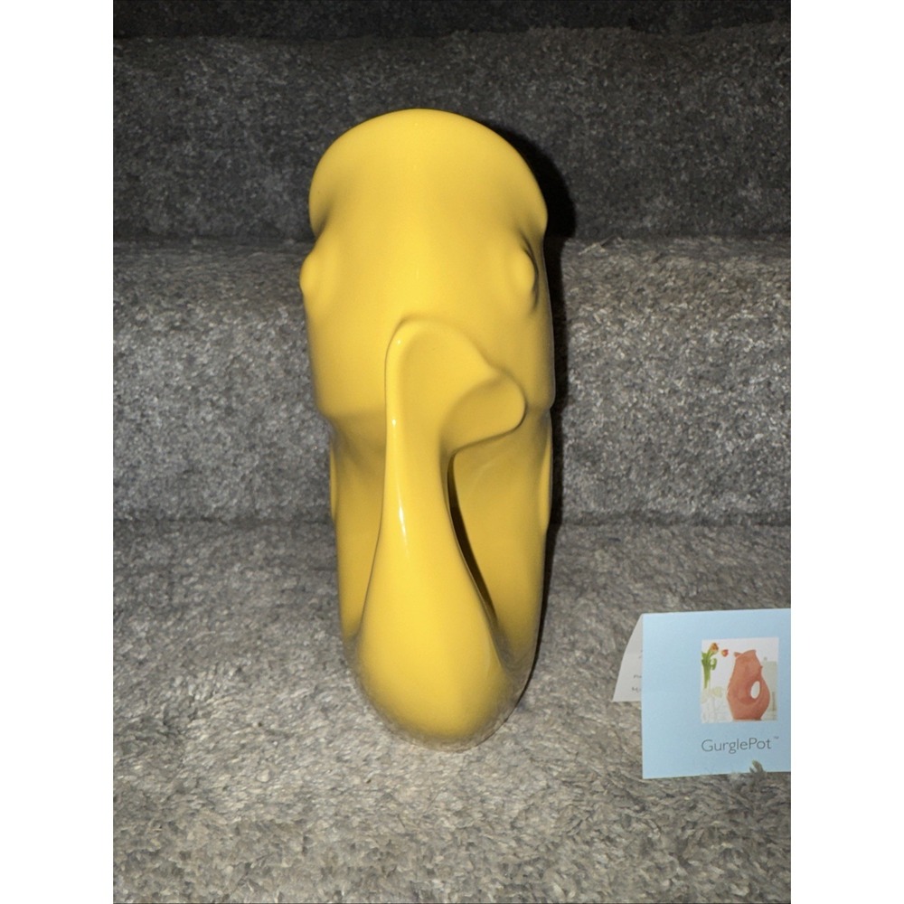 Gurglepot Fish Pitcher Sunflower Yellow Vase 9 1/2" 42oz Gurgles When Poured - Picture 3 of 8